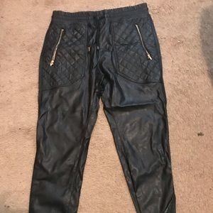 Leather Joggers Size L